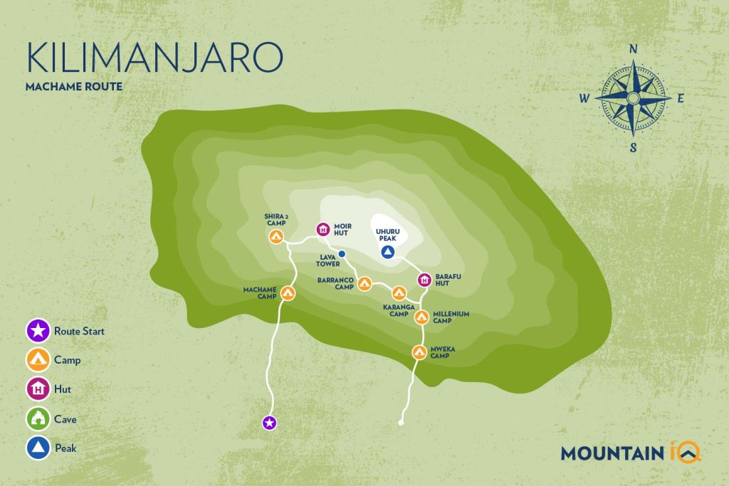 MIQ_Kilimanjaro Routes map_Machame route