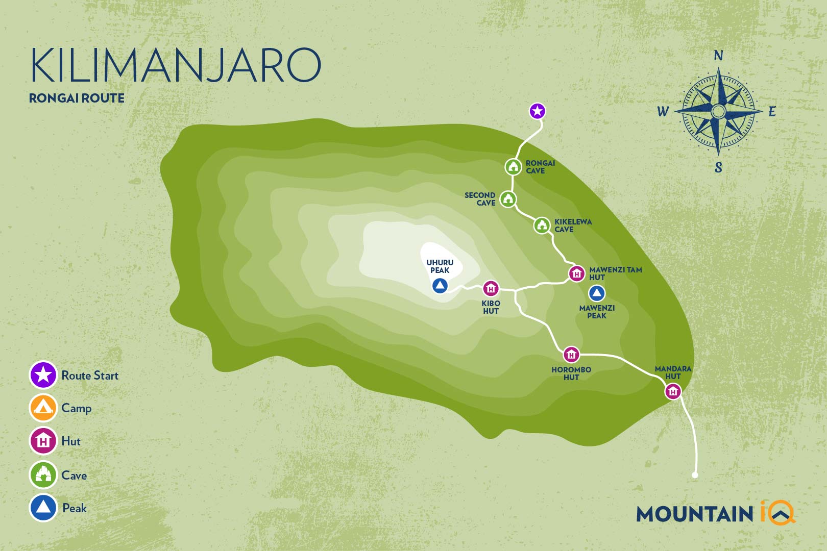 Rongai route map